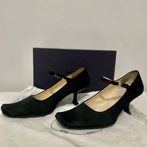 Prada satin pumps.